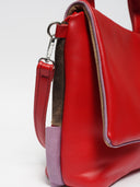 Kožna ženska torba Ava crvena/bež