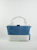 Kožna ženska torba Ava bijelo/plava