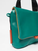 Kožna ženska torba Mira zeleno/crna