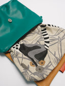 Kožna ženska torba Mira zeleno/crna