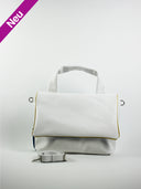 Kožna ženska torba Ava bijelo/plava