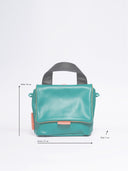 Kožna ženska torba Mira zeleno/crna